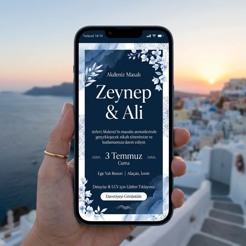 Akdeniz Masalı davetiye tasarımı