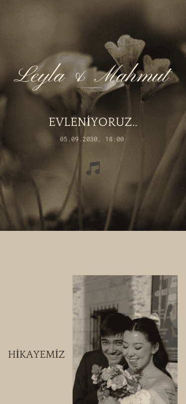 Leyla & Mahmut Tasarımı davetiye tasarımı
