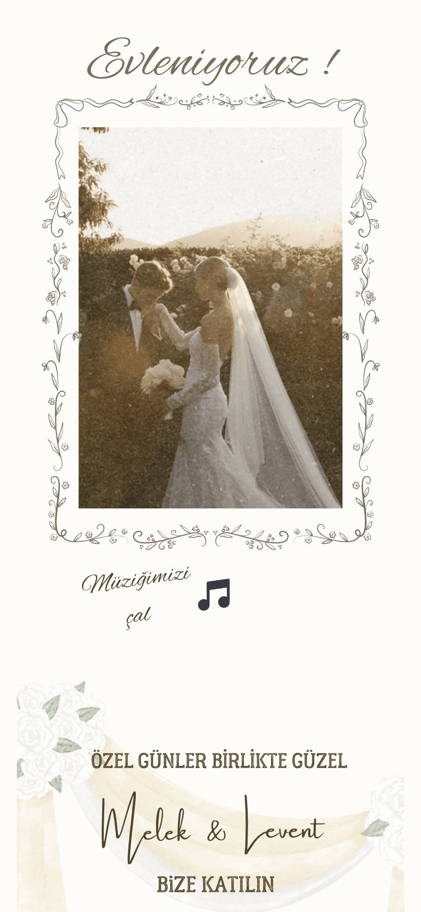 Melek & Levent Tasarımı davetiye tasarımı