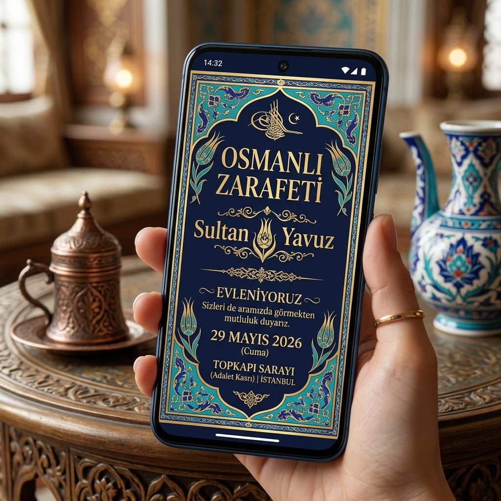 Osmanlı Zarafeti davetiye tasarımı